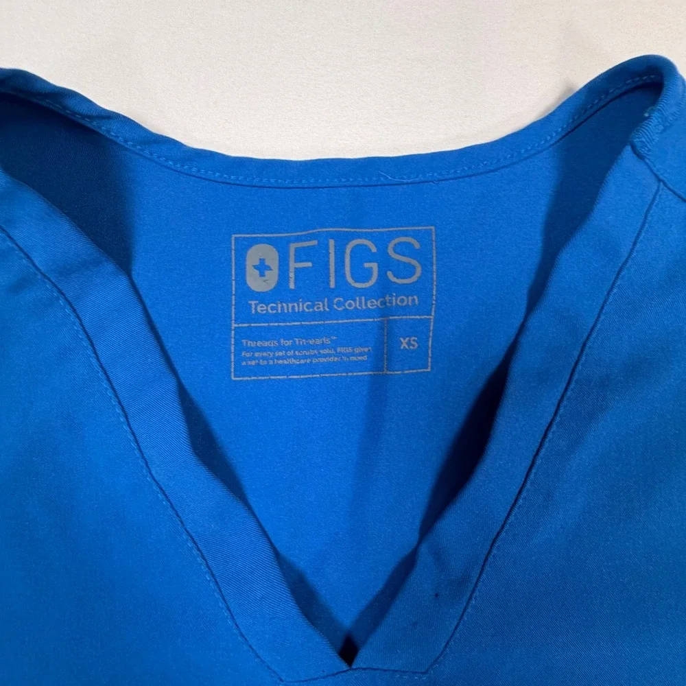 FIGS Women XS Royal Blue Scrub Set V-Neck Top & Jogger Pants Technical 0476 - Picture 5 of 12